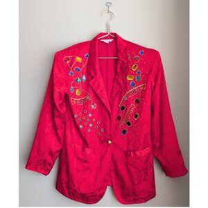 Vintage Simply Tops Bejewelled Maximalism 80s Blazer